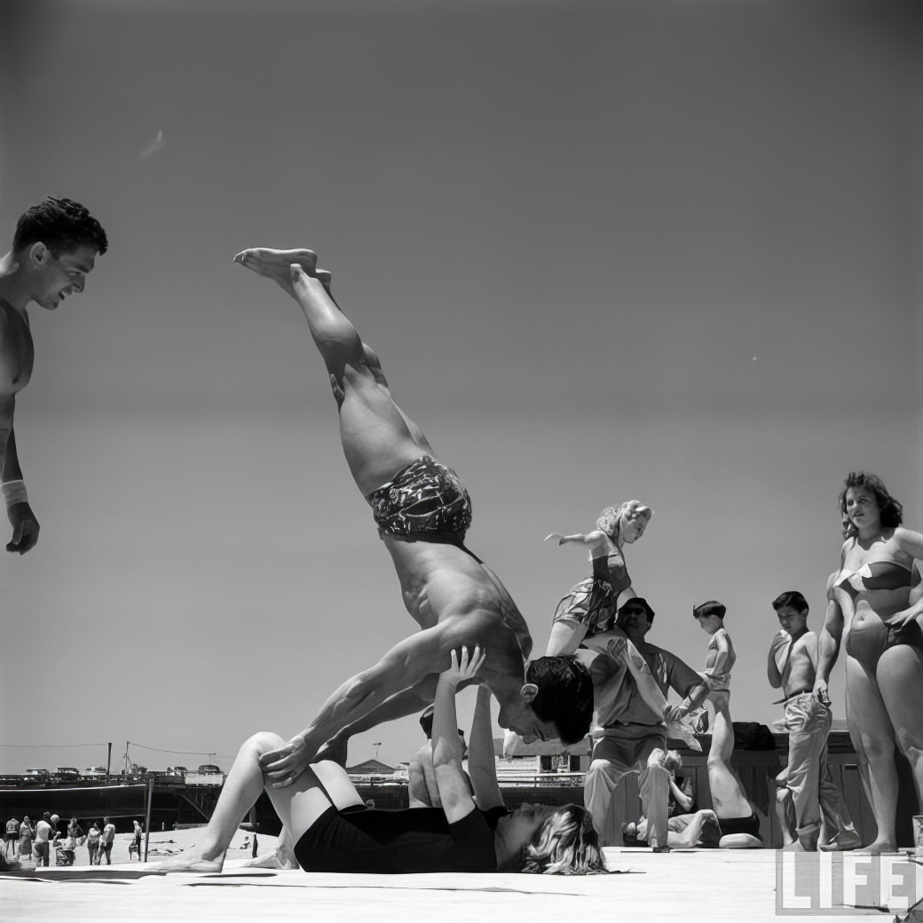 April Atkins: 12-Year-Old Strong Girl at Muscle Beach Who Could Carry Five People, 1954