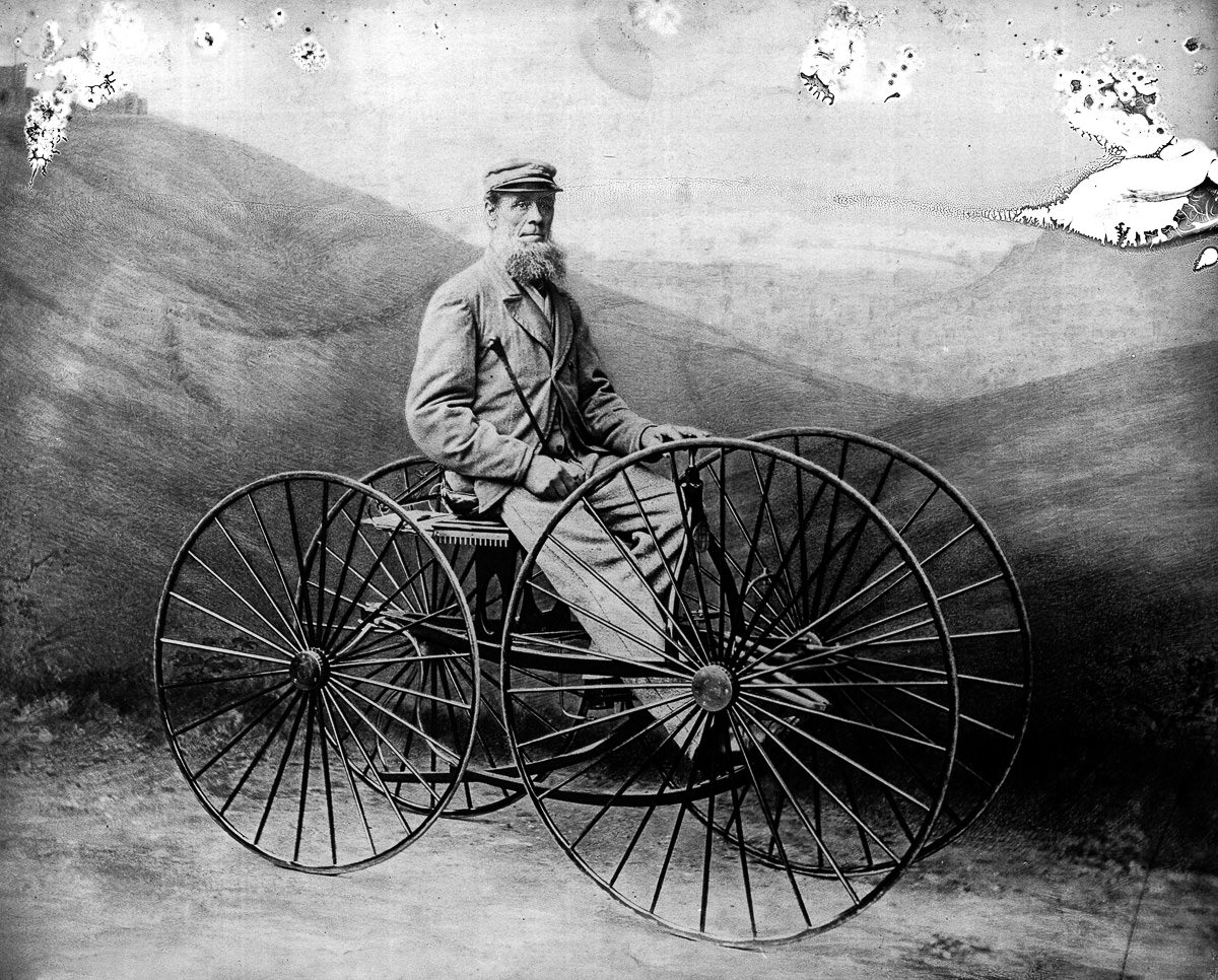 A four-wheeled "pedamotive carriage", 1850.