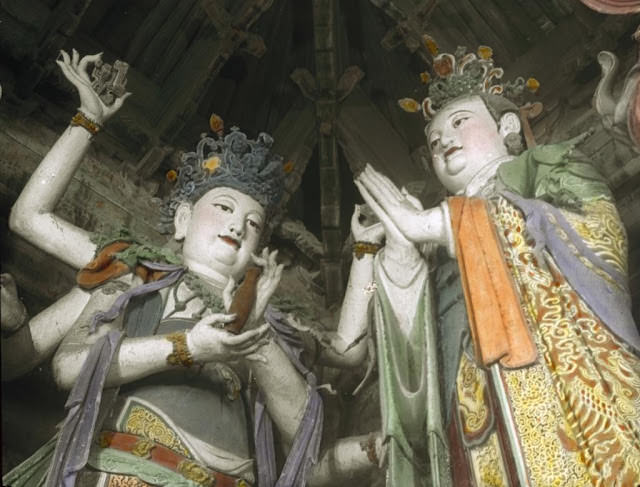 Painted clay sculptures of Ming dynasty in Dahui Si (Temple of the Great Wisdom)