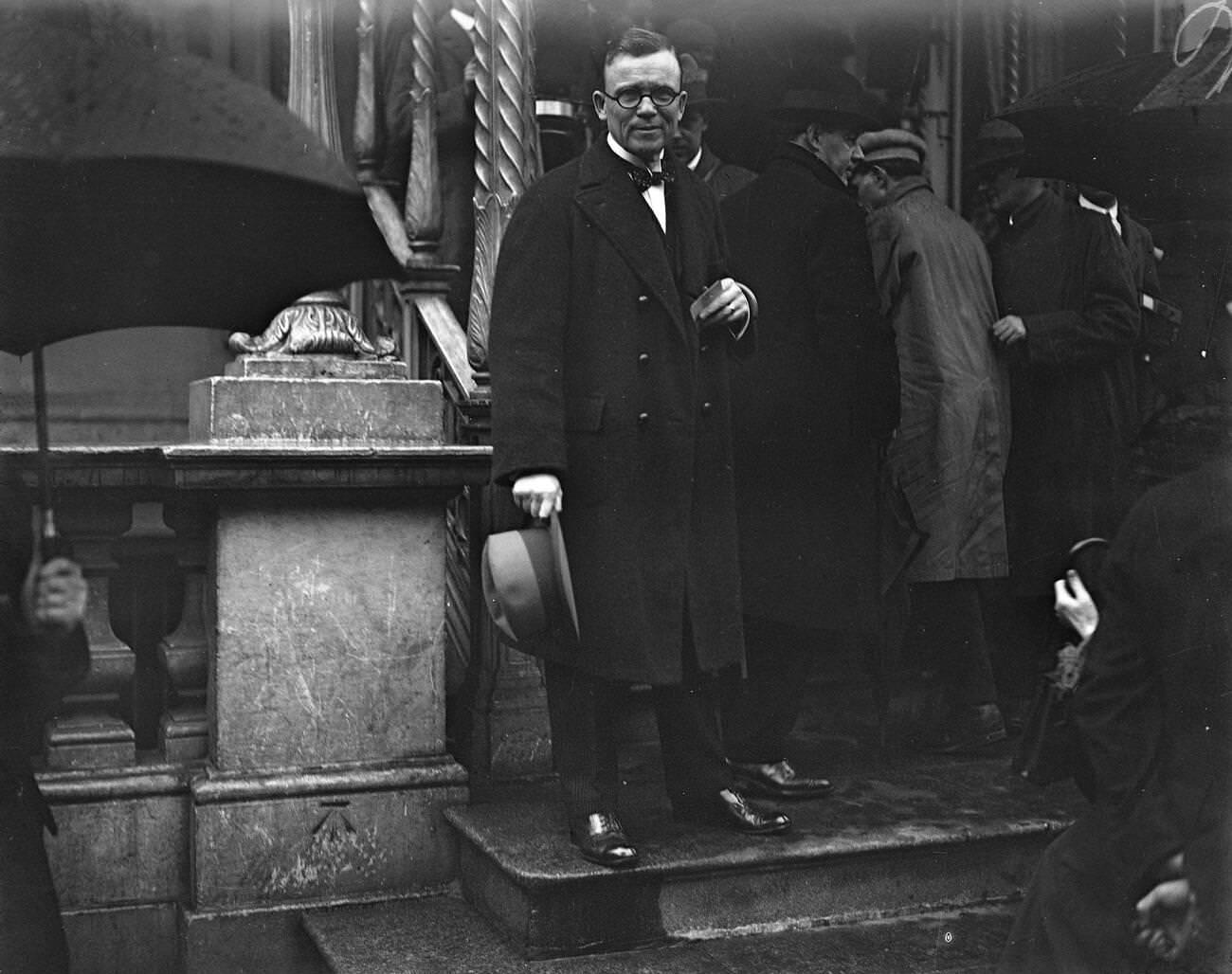 The Dail Eireann meeting at the Mansion House, Dublin with Mr Frank P Walsh of the Irish Independent Committee, 1921.