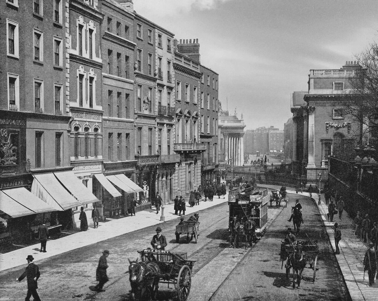 Grafton Street, Dublin city centre, Ireland at the College Green end.