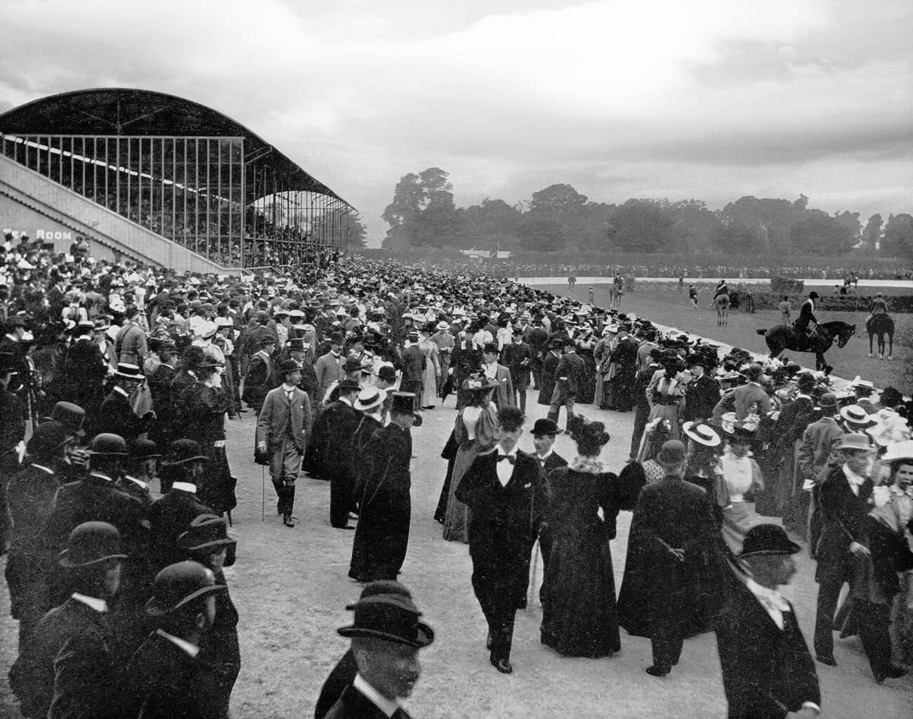 The crowded Horse Show at the R.D.S. (Royal Dublin Society) in Ballsbridge, Dublin.