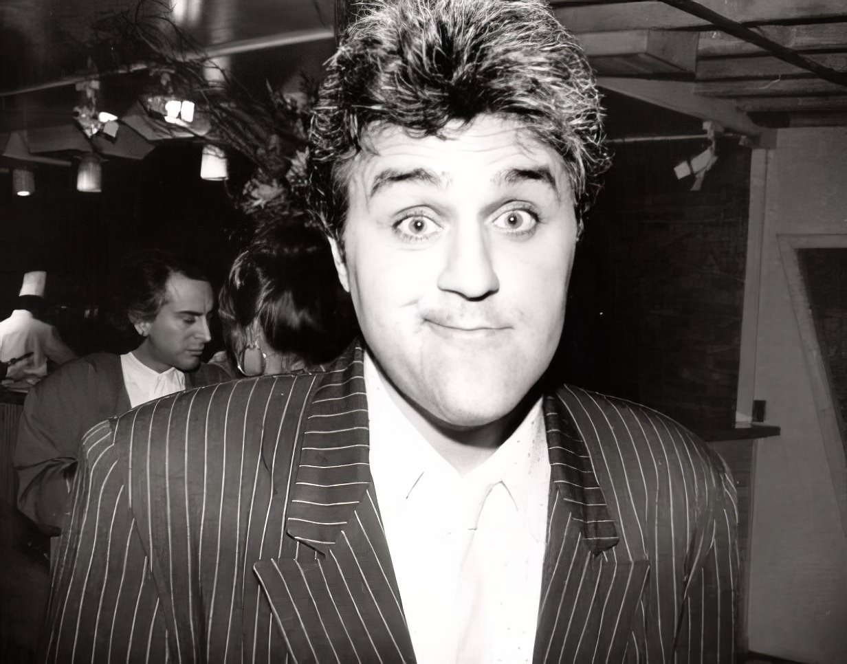 Jay Leno at a private reception hosted by the legendary Hollywood power agent Swifty Lazar...at the old Spago on Sunset Strip.