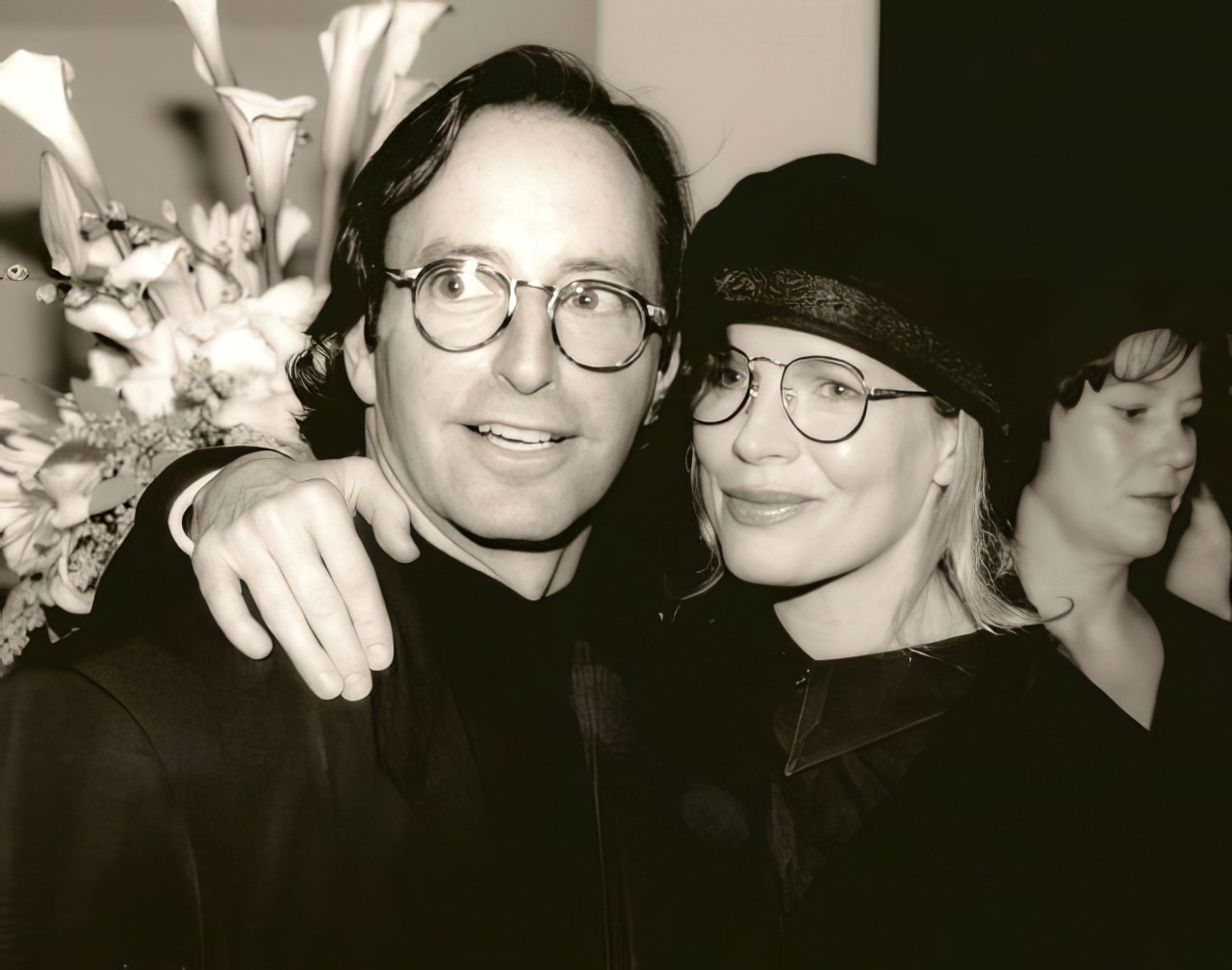 The late photographer Herb Ritts with Daryl Hannah at Herb's photo show in Hollywood.