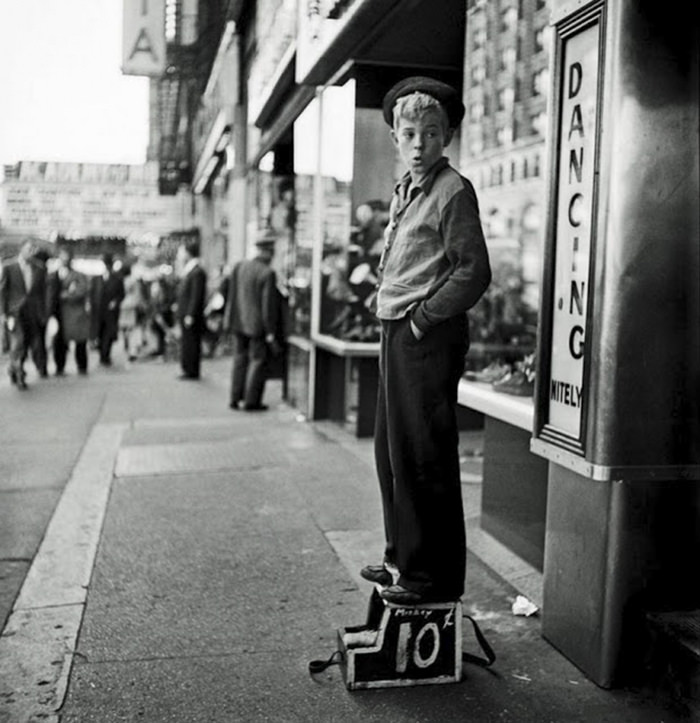 A shoe shine boy, 1940.