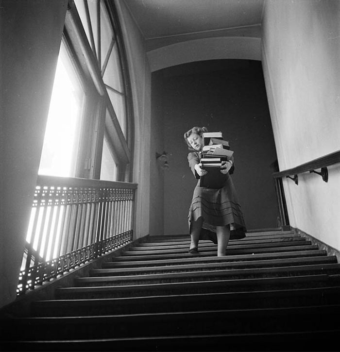 A student at Columbia University, 1948.