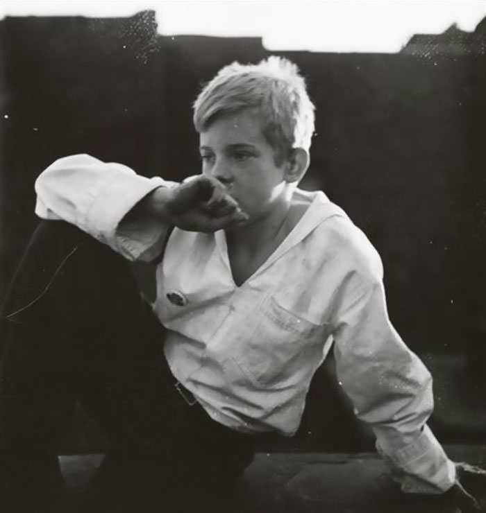 A portrait of Mickey, a shoe shine boy, 1947.
