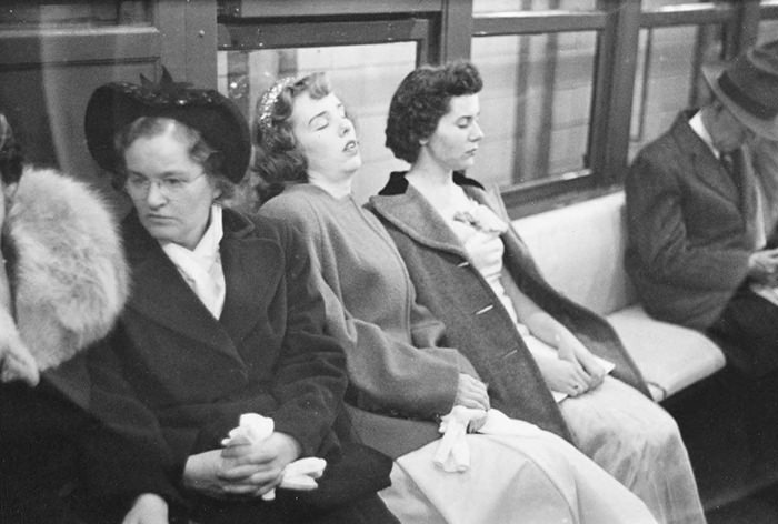 Women in a subway car, 1946.