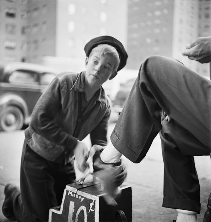A shoe shine boy, 1940.