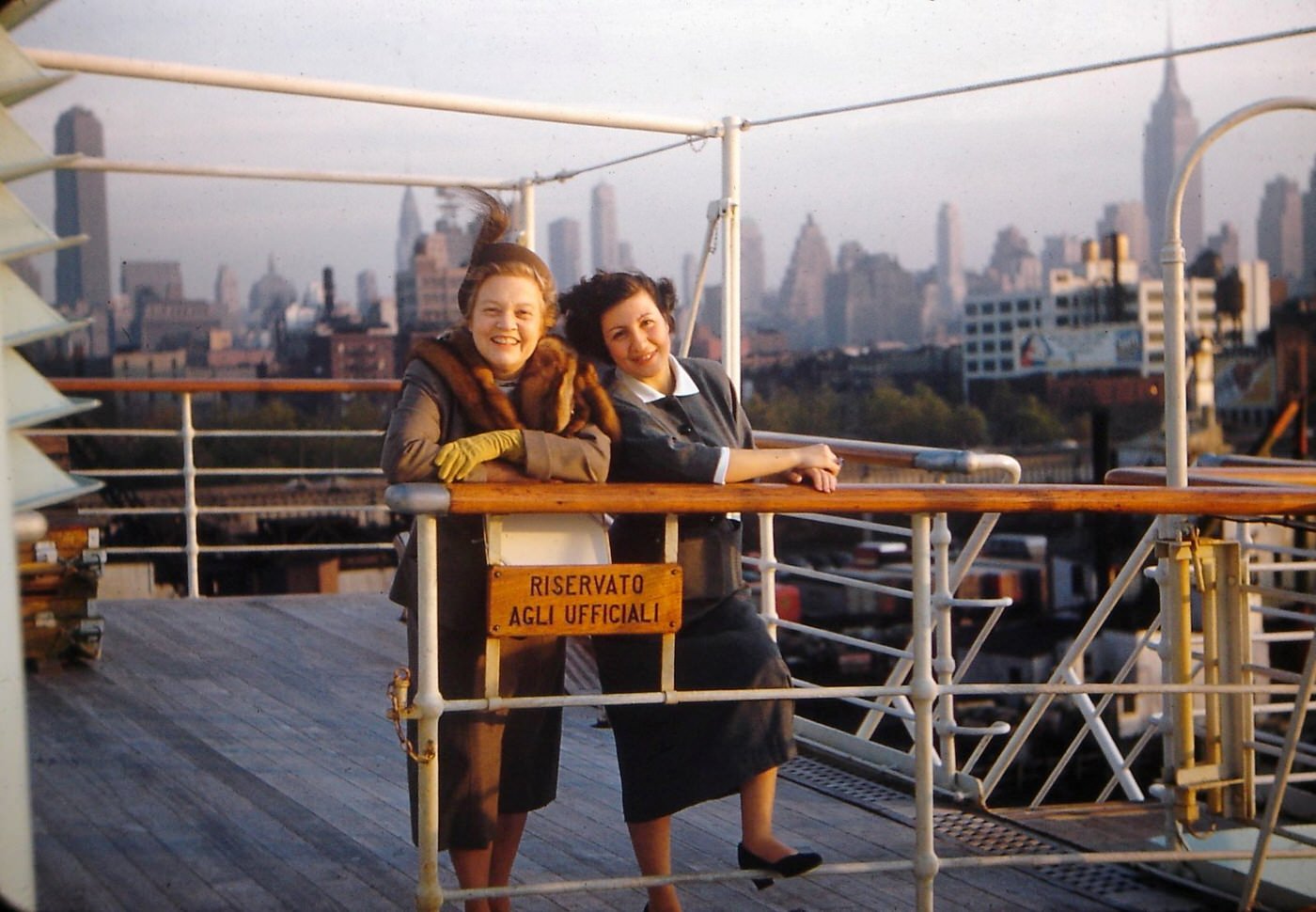 New York Harbor Nov 3, on SS Roma, 1953