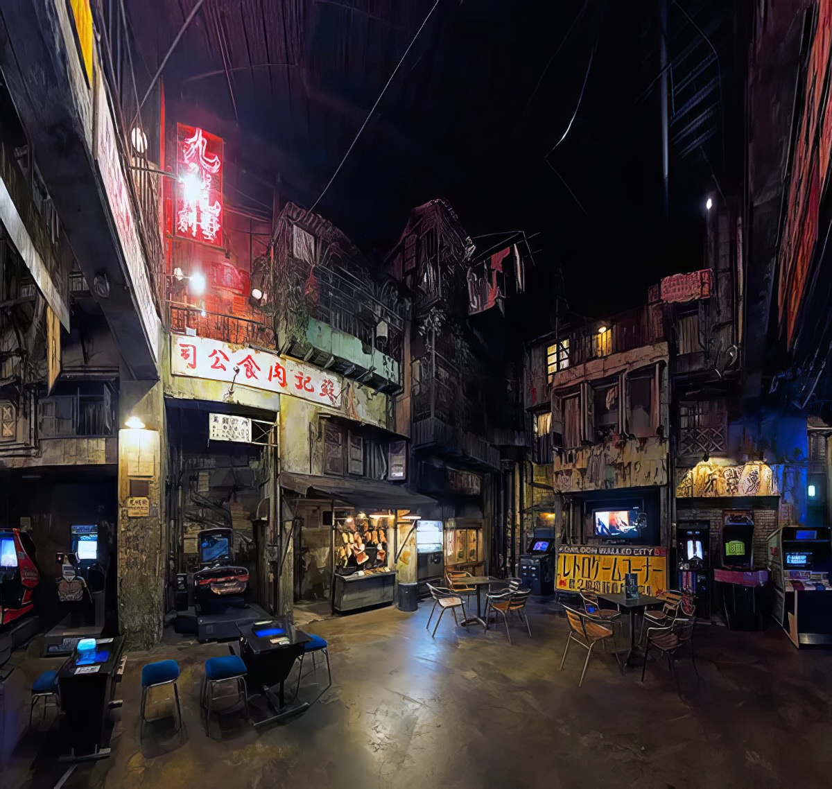 Warehouse Kawasaki, a former Japanese game arcade with a Kowloon Walled City theme.