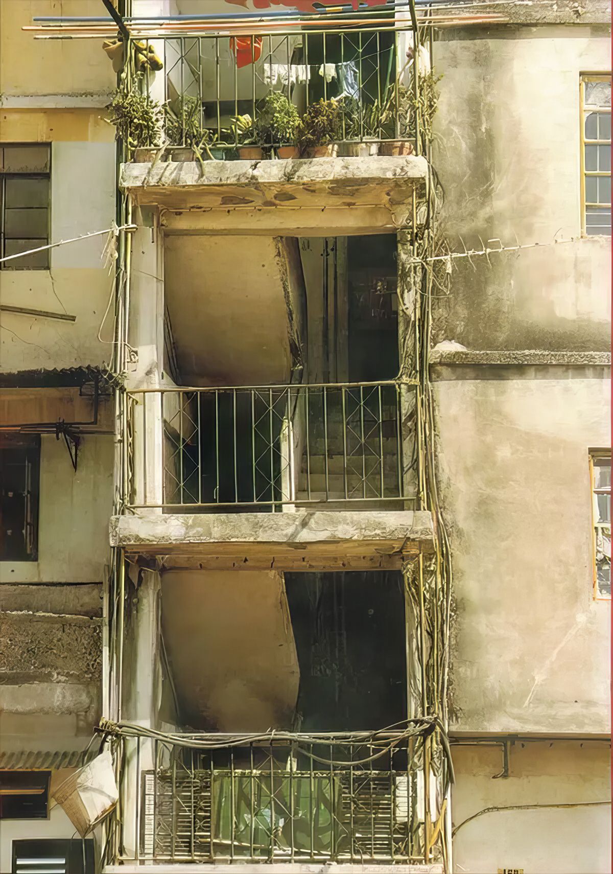 A balcony in Kowloon Walled City. (Photo by Forgemind ArchiMedia).