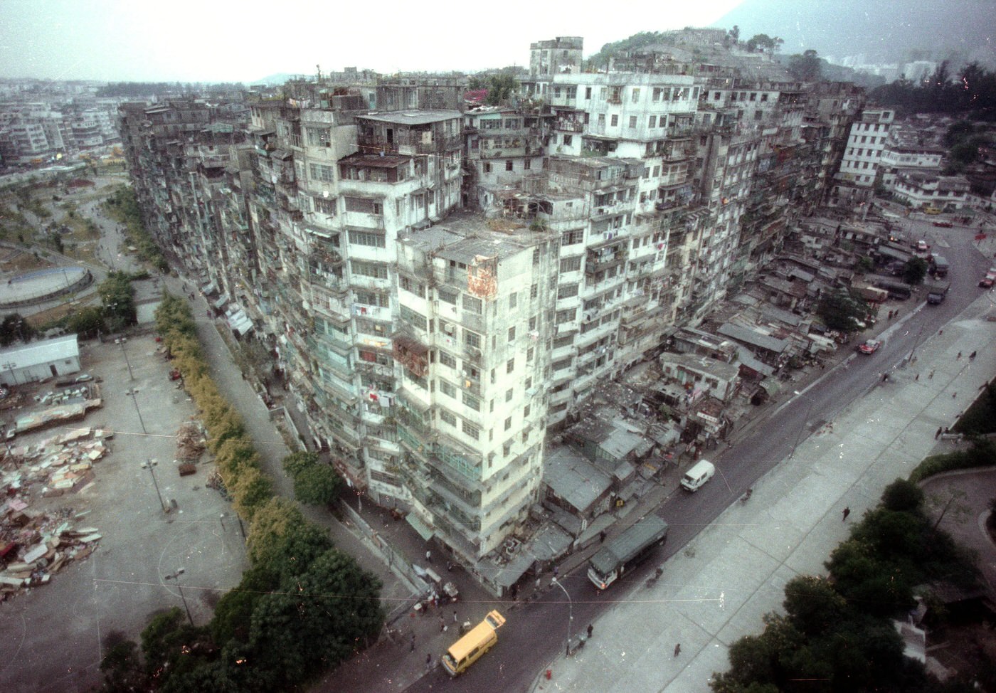 Kowloon Walled City, pictured shortly before its ultimate destruction.