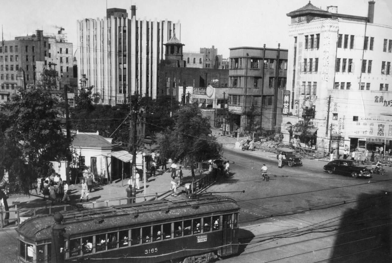 Street scenes in Tokyo, 1950s.