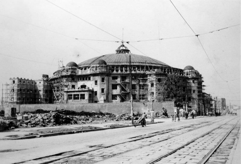 Kokugikan (Sumo Hall), 1940s.