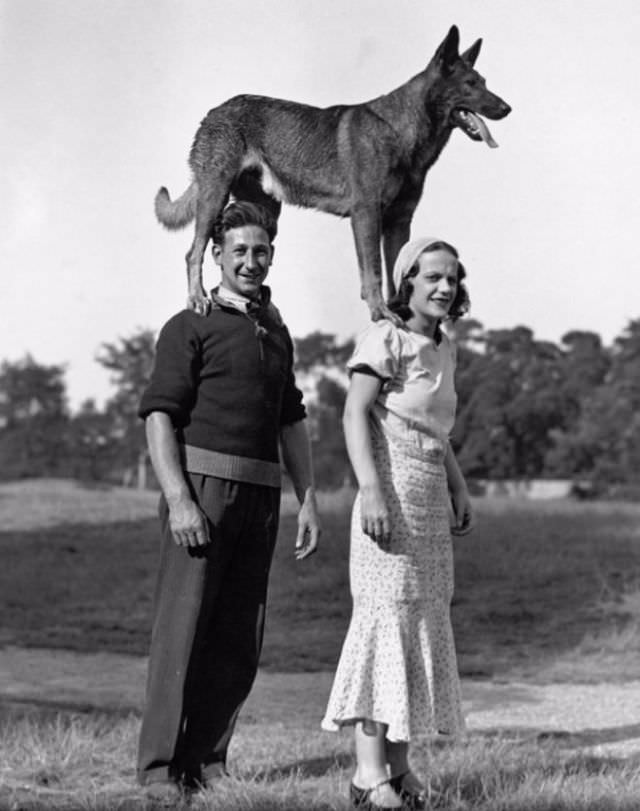 A couple and their dog.