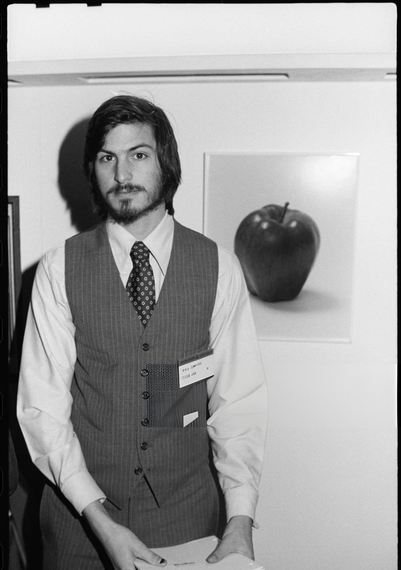 Steve Jobs at the first West Coast Computer Faire, 1977.