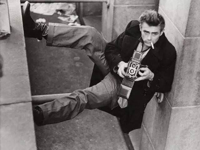 James Dean with a Rolleiflex