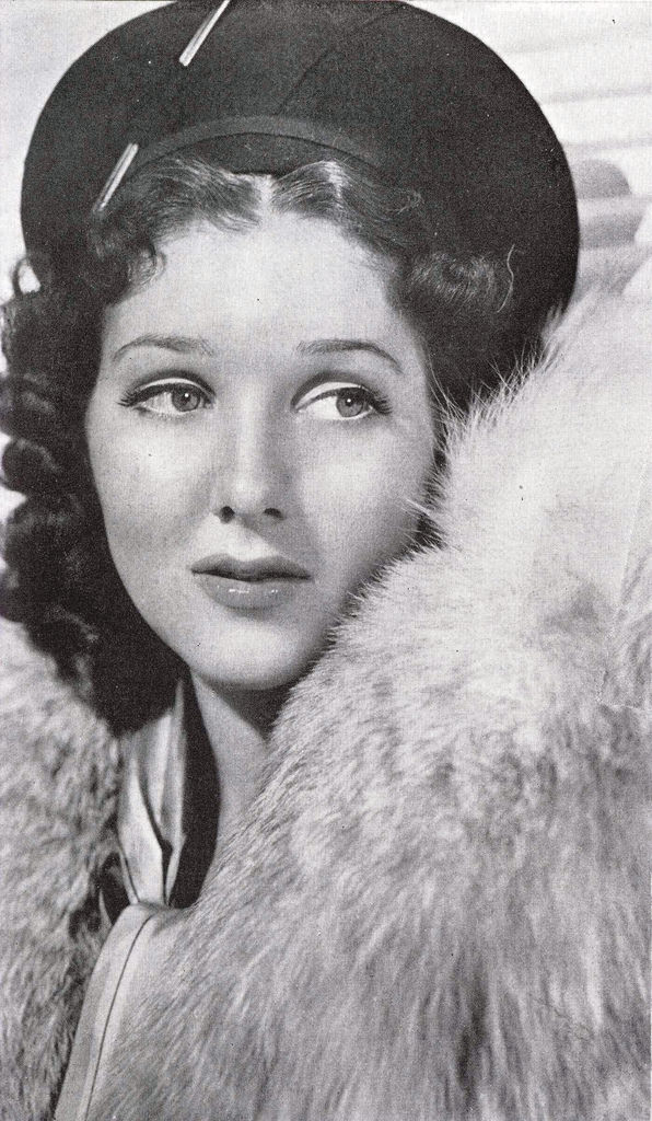 Jean Parker in a black felt turban, 1937