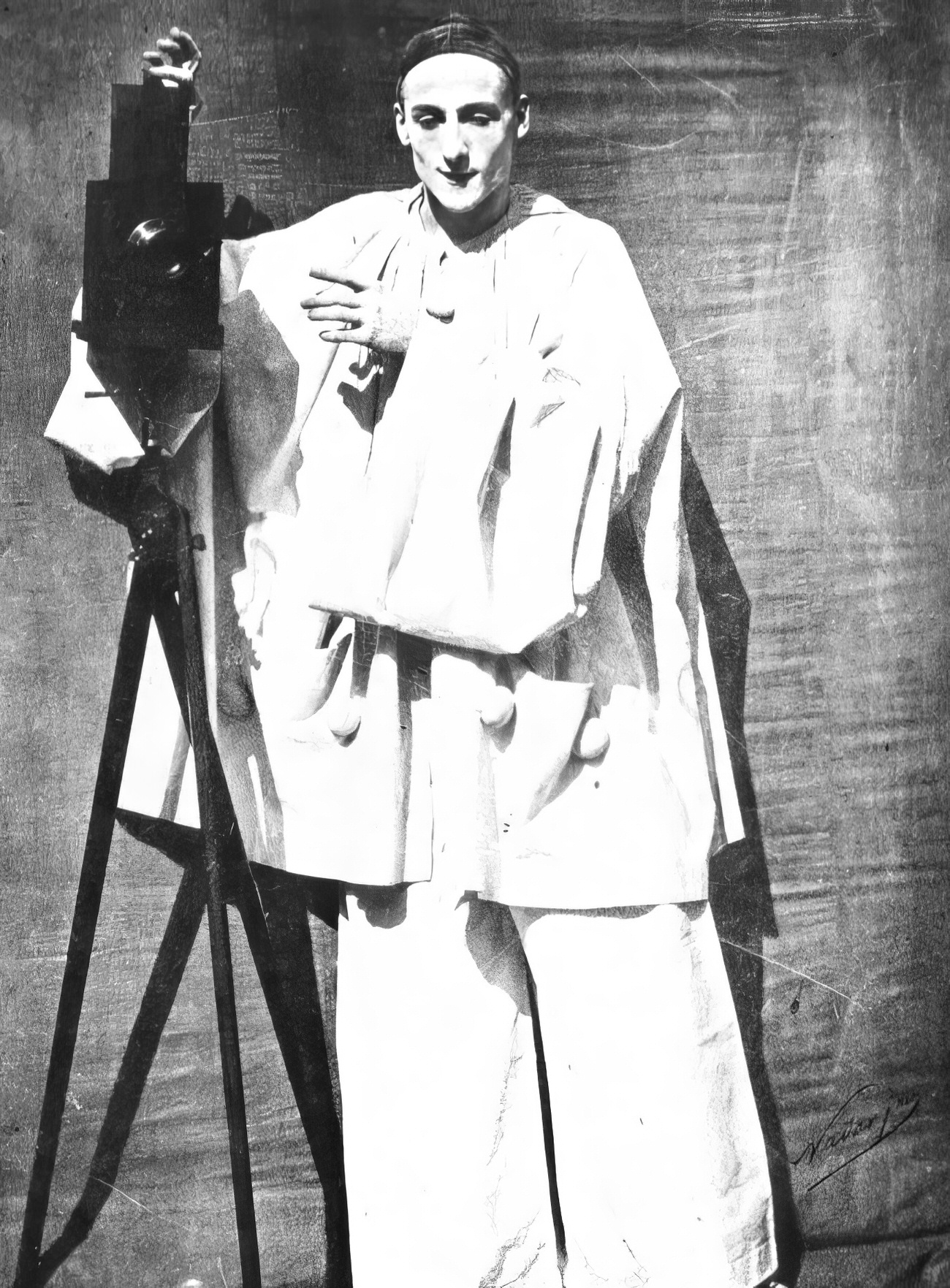 Felix Nadar & Adrien Tournachon, Pierrot photographer by the mime Debureau, 1854