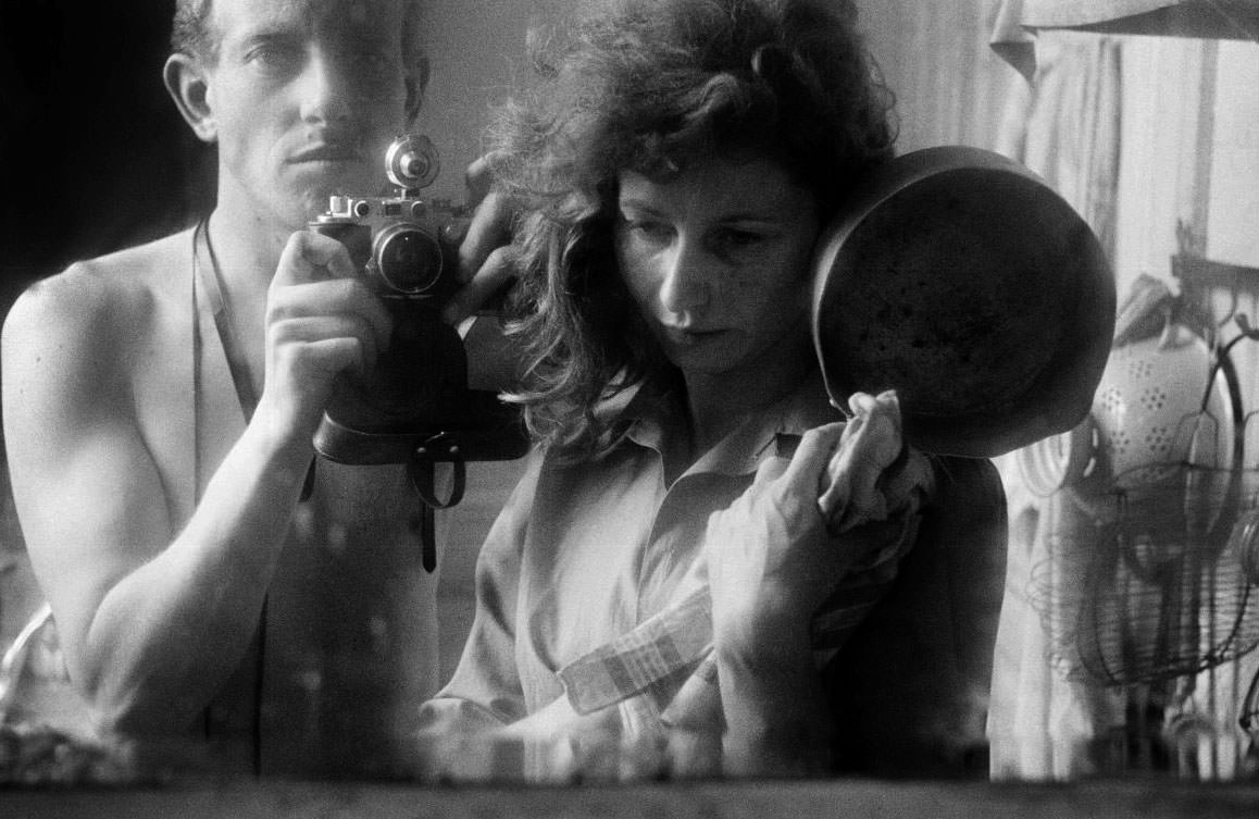 Ed van der Elsken, Self-portrait with Ata Kandó, Paris, 1953