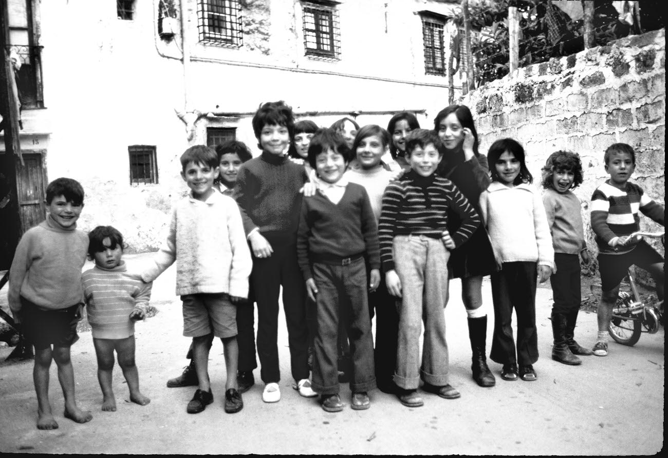 Kids on the block in Palermo, Sicily, 1970s.