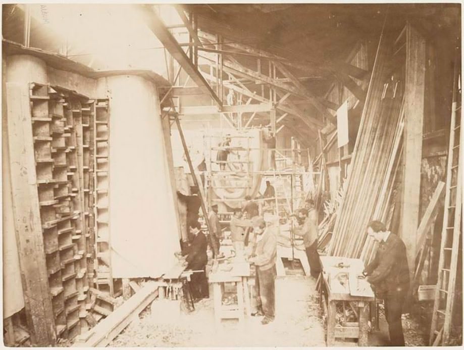 Statue of Liberty being Built in Paris before she was Dedicated to America