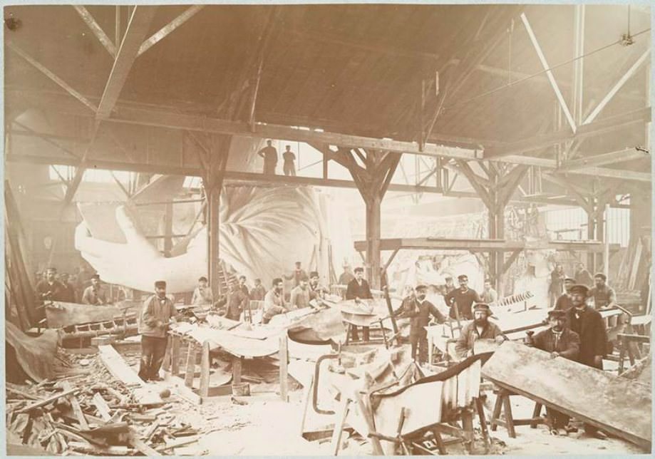 Statue of Liberty being Built in Paris before she was Dedicated to America