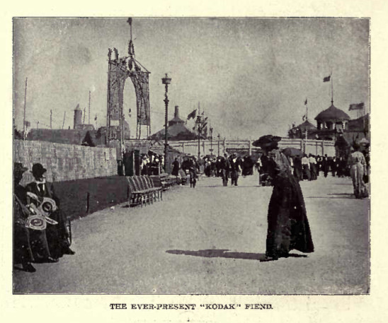 Public photography was still rare in 1893 and the etiquette of being photographed by a woman had not yet been established. Female photographers at the Fair were nicknamed ‘Kodak fiends.’