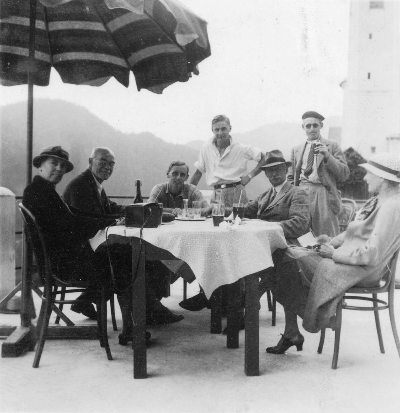 People at a table in Austria.