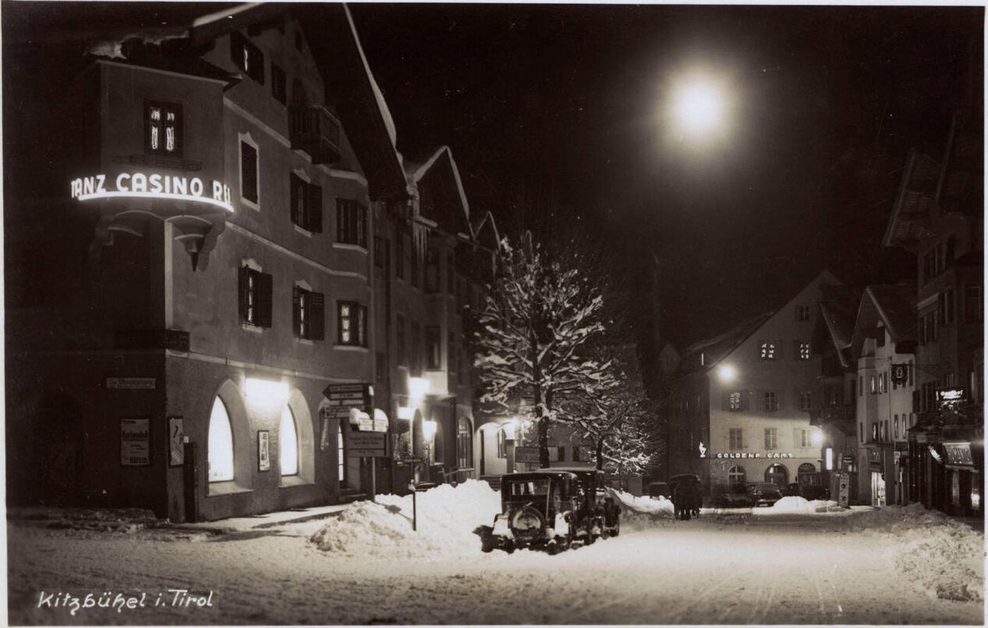 Kitzbühel at night, Tyrol, Austria.