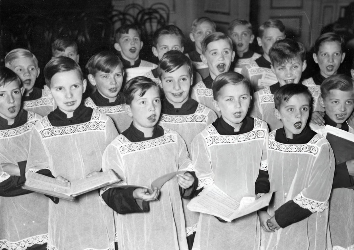 The Vienna Boys' Choir at a Berlin Philharmonie concert, 1936.