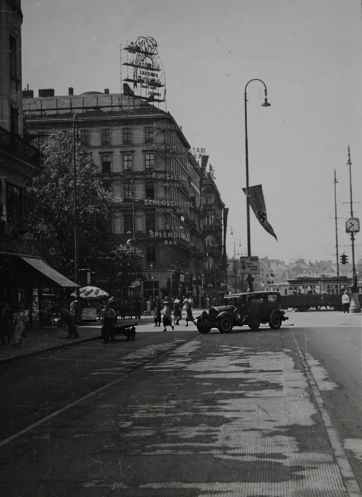 View from Kärntnerstraße over the opera ring, Vienna, 1939.