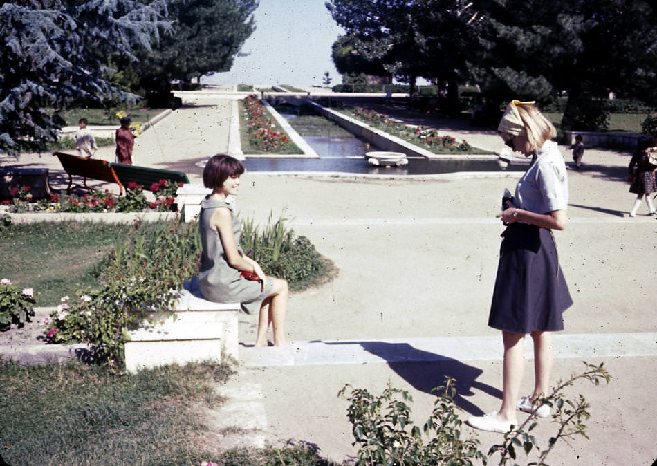 (L-R) Jan and Peg Podlich at Paghman Gardens, which was destroyed during the years of war before the 2001 U.S. invasion of Afghanistan.