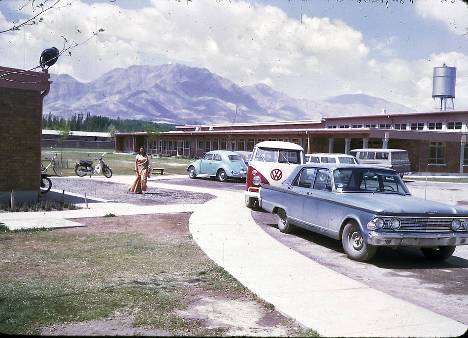 Parking lot of the American International School of Kabul. The school no longer exists, although alumni stay in touch through Facebook and hold reunions every few years at different cities around the U.S. The next reunion will be held in Boston in 2013.