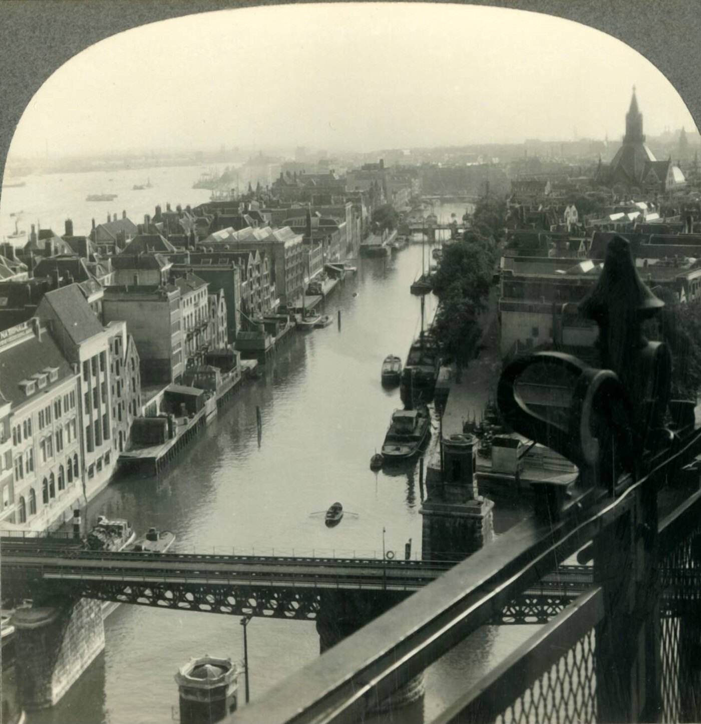 'Rotterdam, Holland - Southwest from the Witte House, Showing the River and Parallel Canal', 1930s.