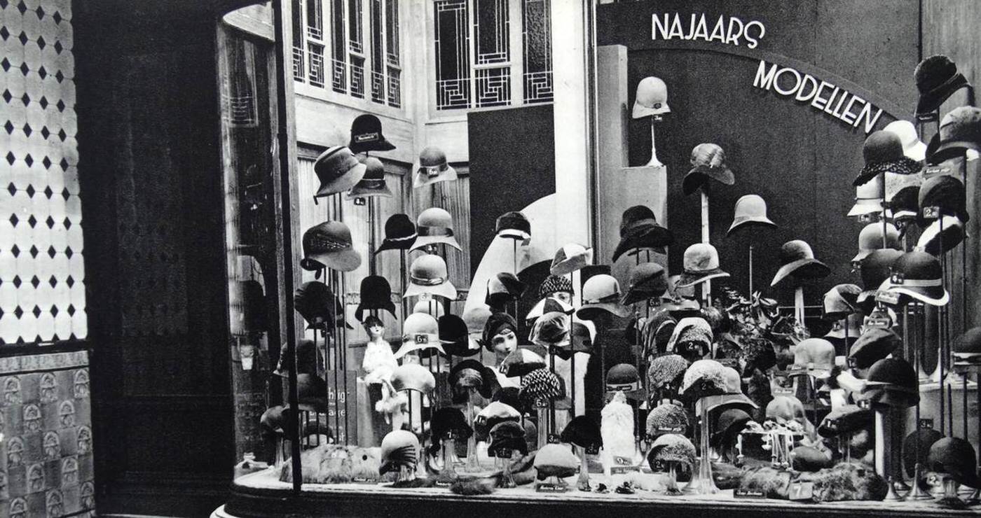 Dutch hat shop in Amsterdam, 1930s.