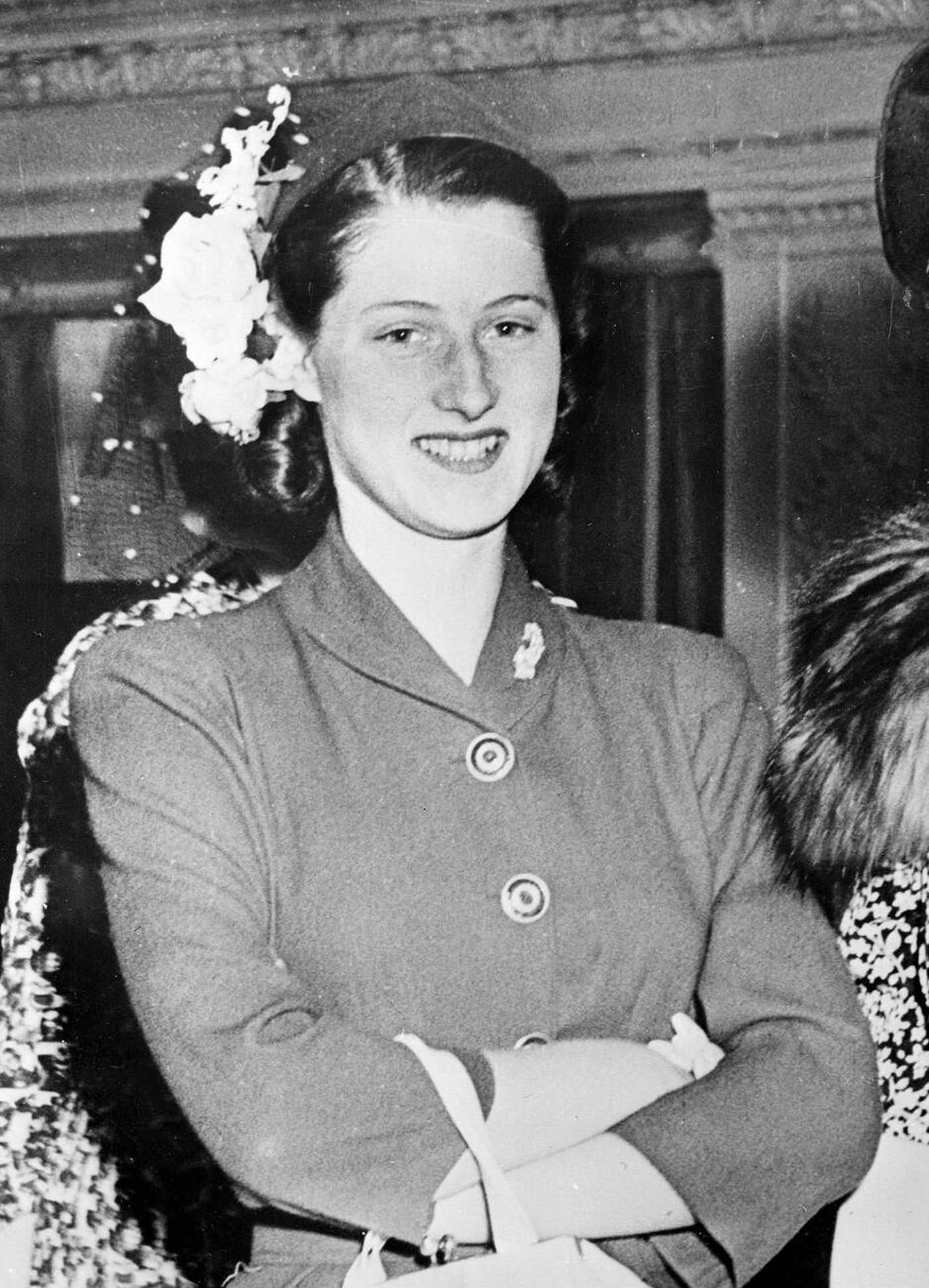 Lady Mary Cambridge, a bridesmaid at the wedding of Princess Elizabeth and Prince Philip, 1947.