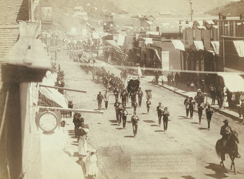 Celebrating the building of the largest reduction works for gold and silver ores in the world, Deadwood, 1888.