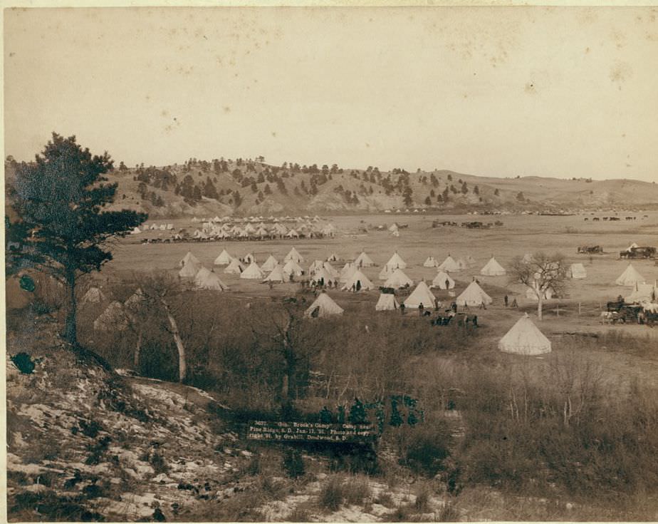 General Brook's Camp near Pine Ridge, South Dakota, 1891.