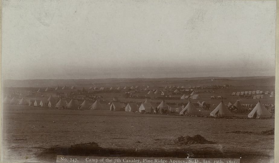 Camp of the 7th Cavalry, Pine Ridge Agency, South Dakota, 1891.