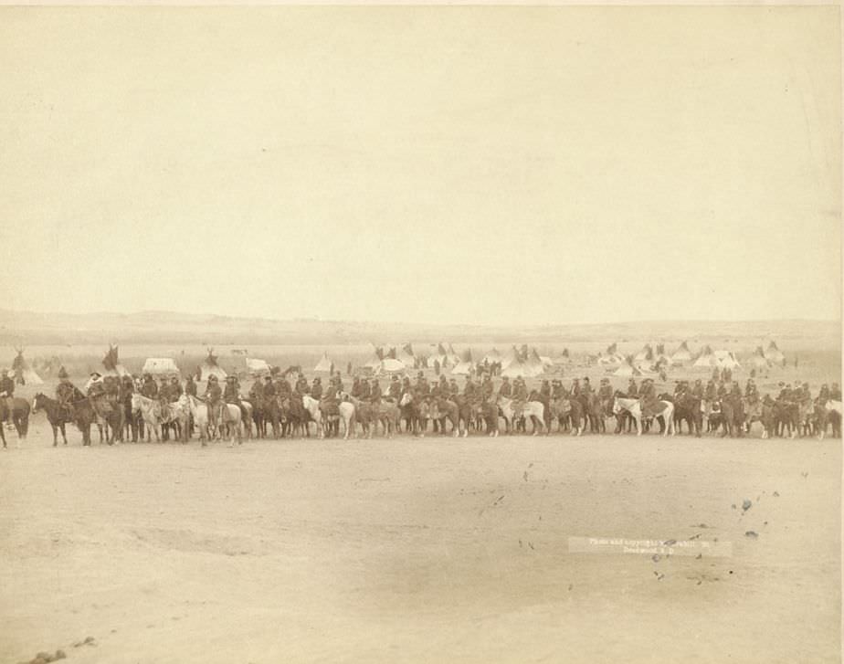 Capt. Taylor and 70 Indian scouts, 1891.