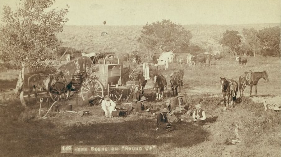Mess scene on "round up", 1890s.