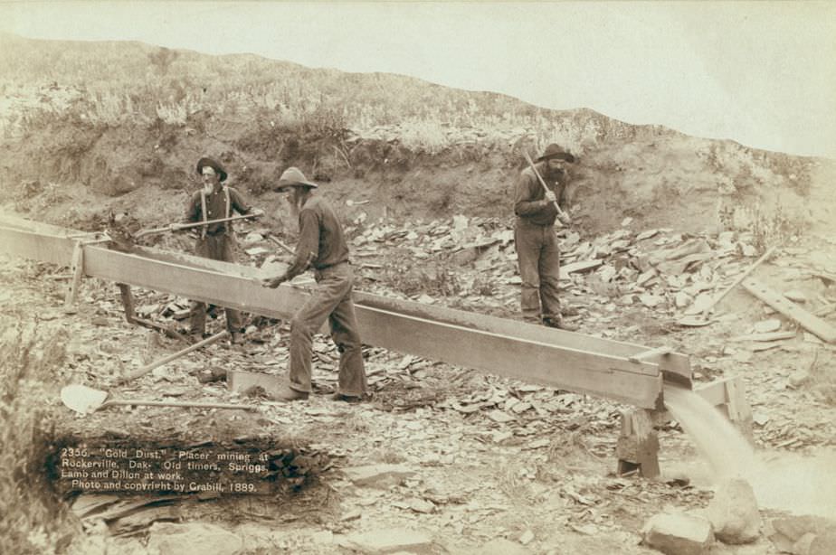 "Gold Dust": Placer mining at Rockerville, Dakota, 1889.