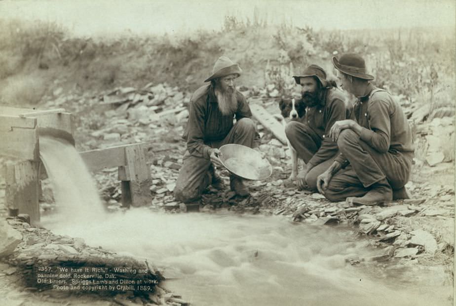 "We have it rich": Washing and panning gold at Rockerville, Dakota, 1889.