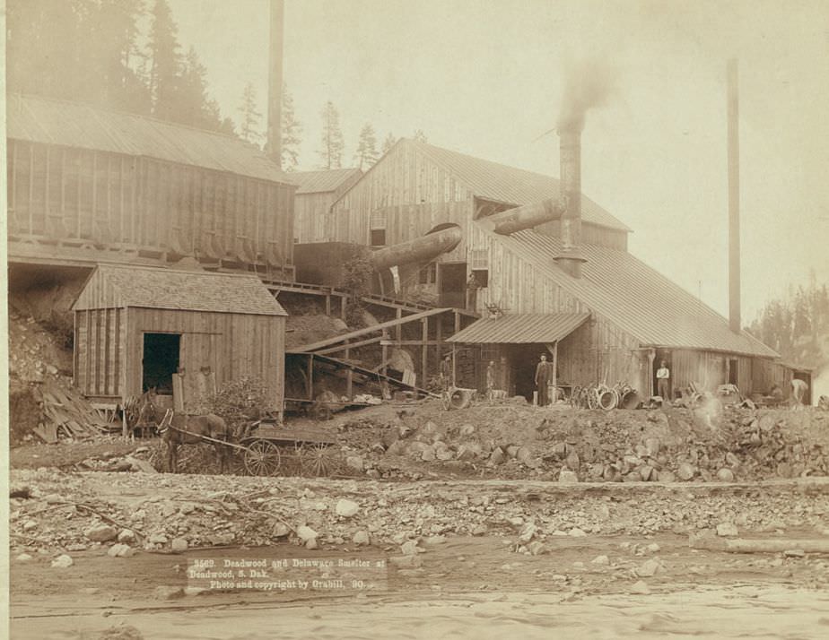 Deadwood and Delaware Smelter at Deadwood, South Dakota, 1890.