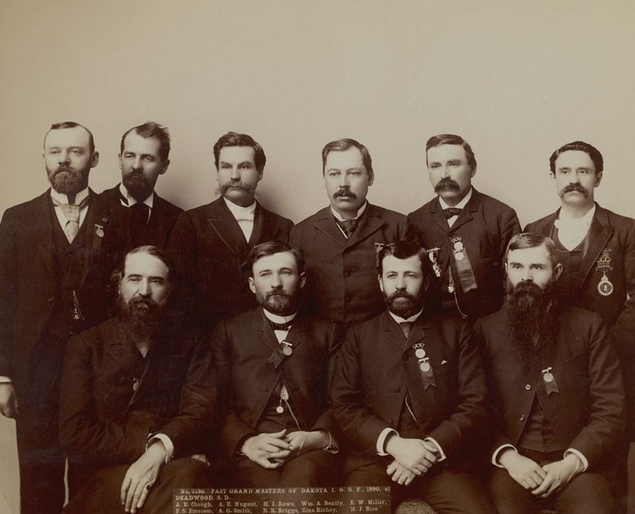 Past Grand Masters of Dakota I.O.O. F. at Deadwood, South Dakota, 1890.