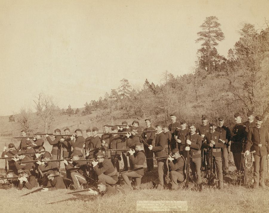 Company "C," 3rd U.S. Infantry near Fort Meade, South Dakota, 1890.