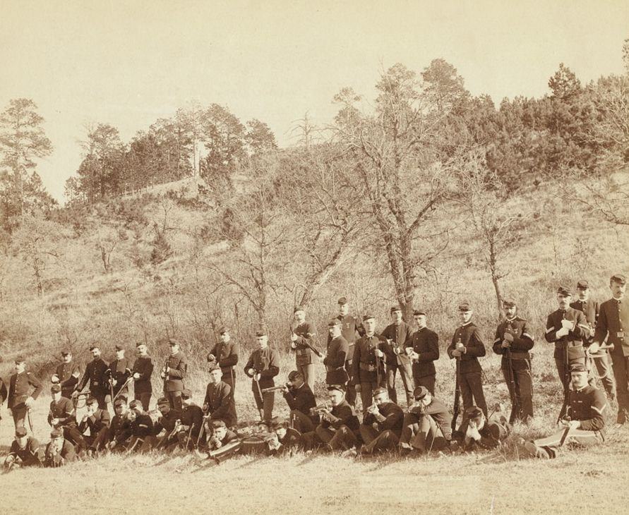 Company "C," 3rd U.S. Infantry near Fort Meade, South Dakota, 1890.