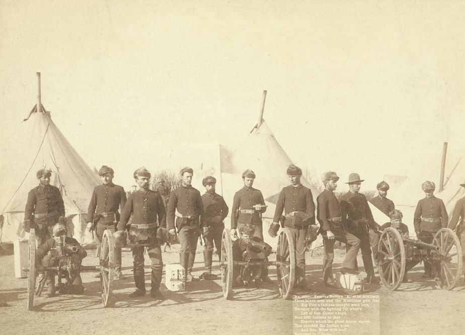 Famous Battery "E" of 1st Artillery and the fighting 7th, 1891.